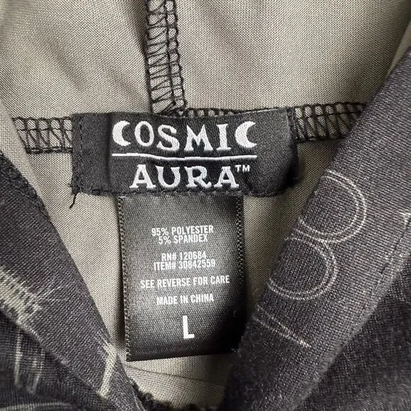 Cosmic Aura Hot Topic Skulls Brain Scorpion Cold Shoulder Crop Hoodie Size L - Picture 4 of 4